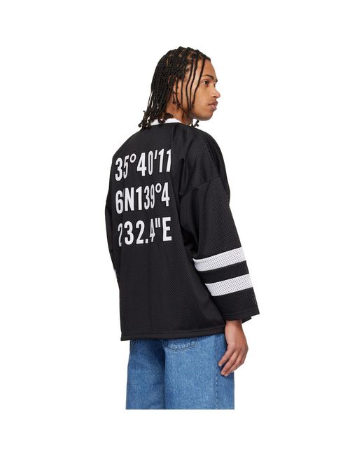 (w)taps Black Netminder Ls T-Shirt for men