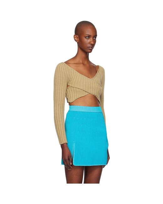 Isa Boulder Blue Crossed Sleeves Sweater