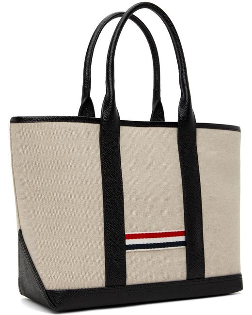 Thom Browne Black Off-white Small Tool Tote for men