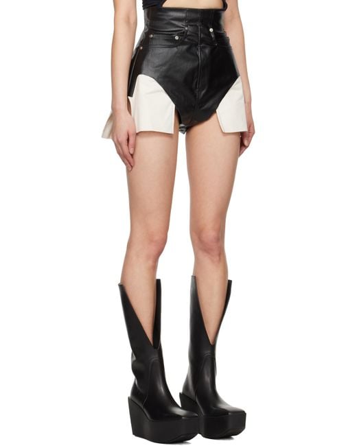 Rick Owens Black Hollywood Dirt Cutoffs Denim Shorts