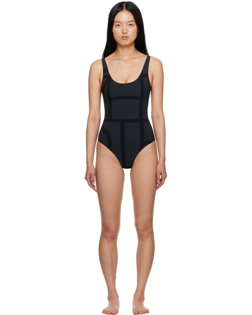 Totême  Black Monogram One-piece Swimsuit