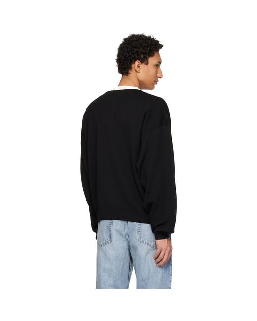 Fear Of God Black Merino Milano Knit Henley for men