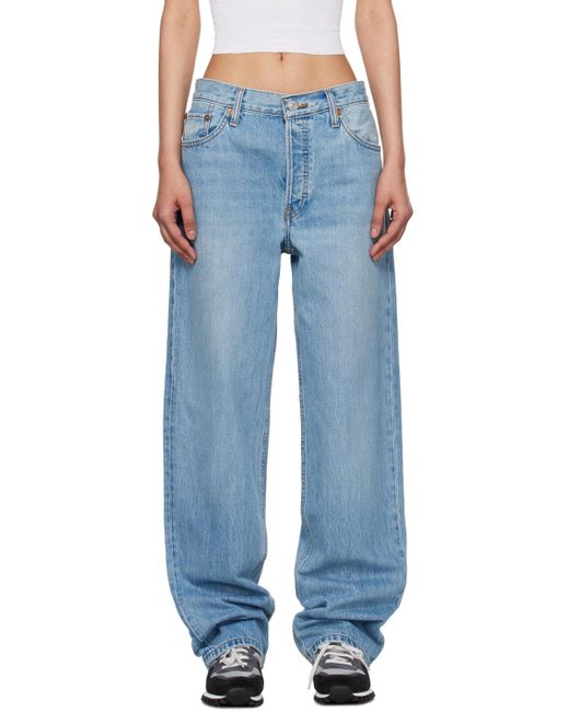 Re/done Blue Loose Long Jeans