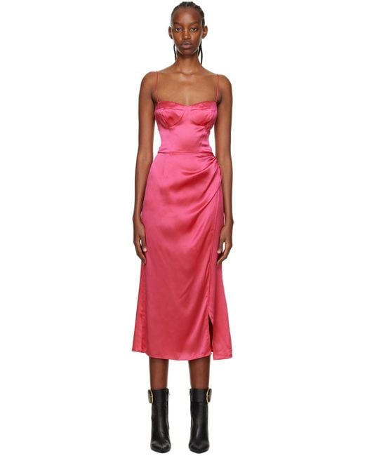 Reformation Silk Pink Marguerite Midi Dress | Lyst