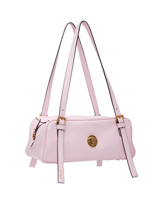 Versace Pink Emblème Nappa Bowling Bag