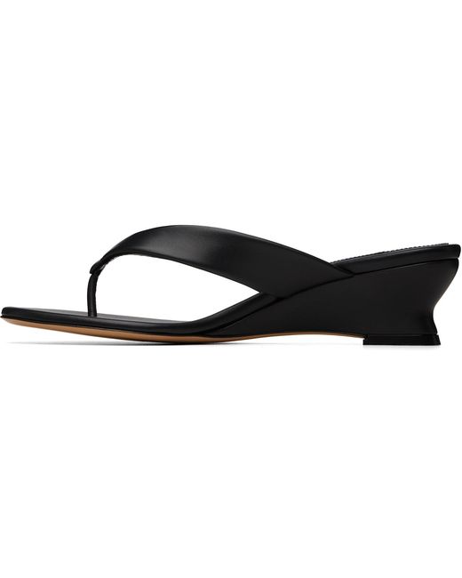 Le Monde Beryl Black Micro Wedge Thong Heeled Sandals