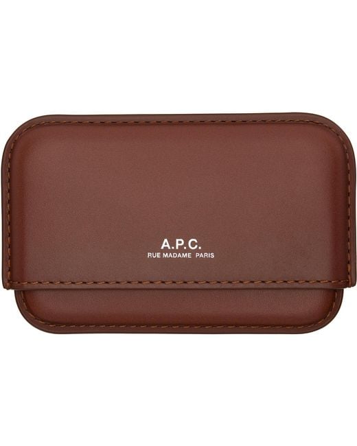 A.P.C. Brown Magna Carta Card Holder for men