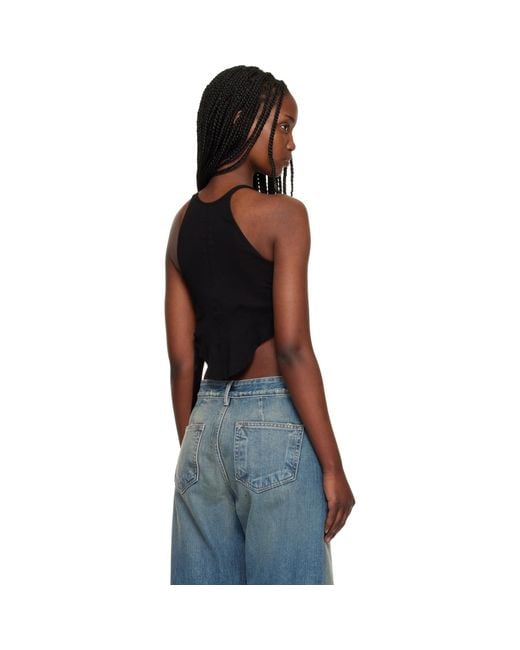 Rick Owens Black Temple Basic Cropped Tank Top