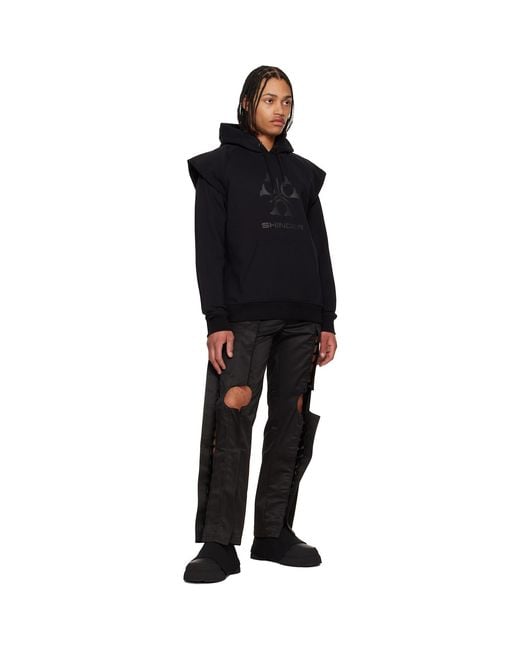 OLLY SHINDER Black Folk Hoodie for men