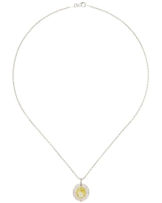Bleue Burnham White Ssense Exclusive Silver Bound Willow Pendant Necklace for men