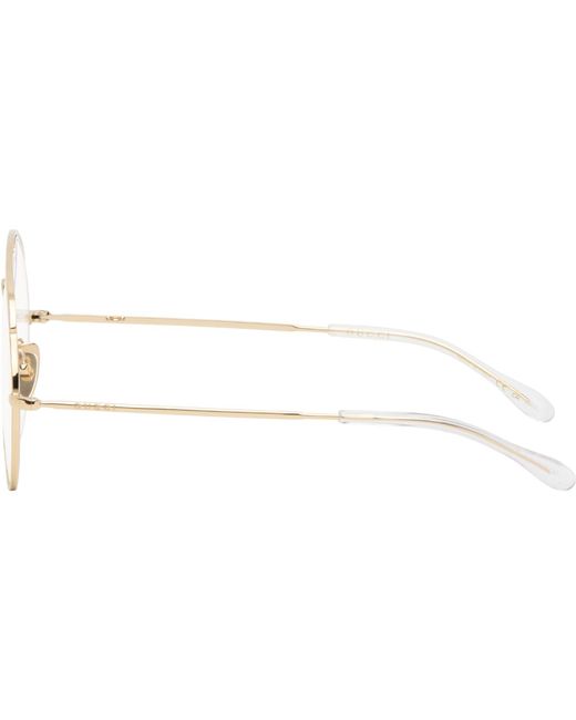 Gucci White Oversized Aviator Glasses