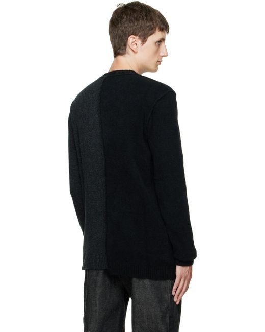 Isabel Benenato Black Asymmetric Sweater for men