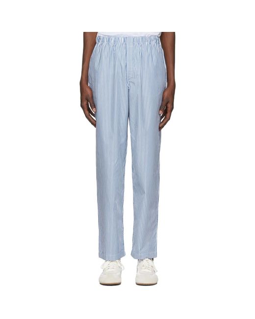 Pantalon de pyjama raye bleu et blanc Sunspel pour homme en coloris Blue