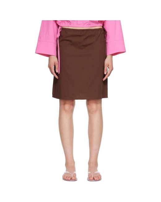 Brooke Callahan Red Straight Midi Skirt