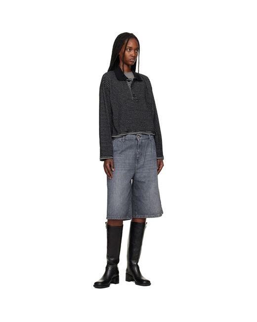 mfpen Black Cropped Ls Polo