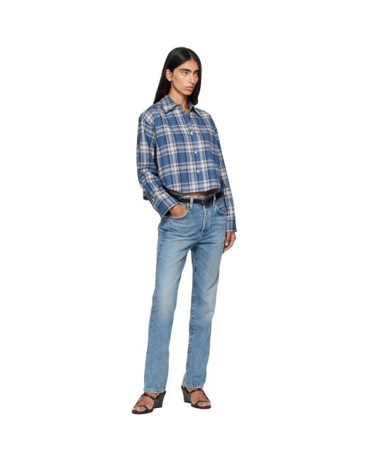 Citizens of Humanity Blue Off- Ana Cropped Shirt