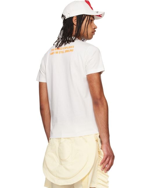メンズ Walter Van Beirendonck ホワイト Shadow Teddy Tシャツ Black
