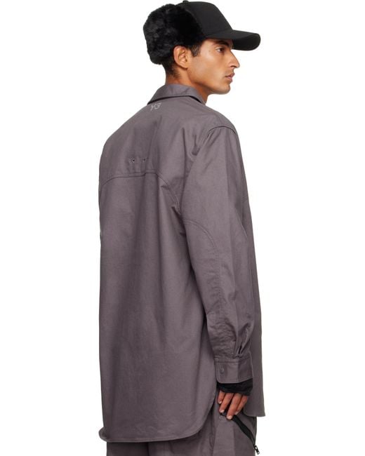 Y-3 Purple Twill Shirt for men