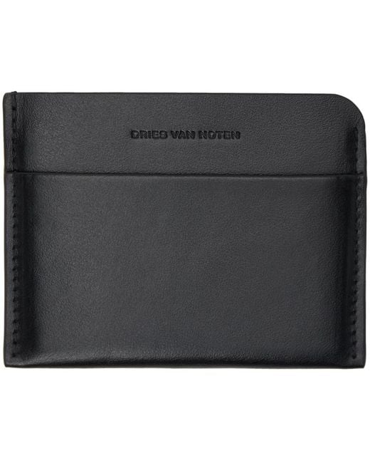 Dries Van Noten Black Leather Card Holder