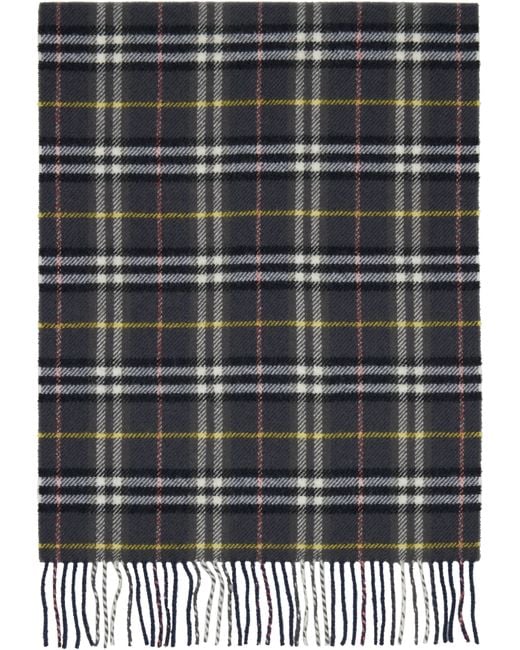 Burberry Black Check British Wool Scarf