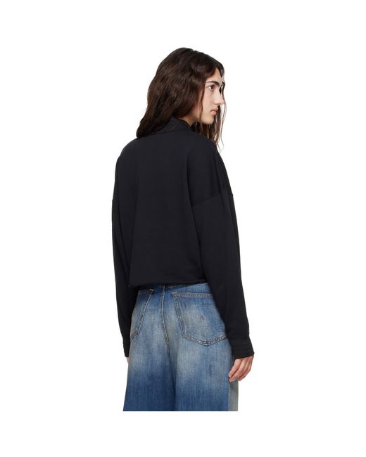 Off-White c/o Virgil Abloh Black Embroidered Script Crop Polo