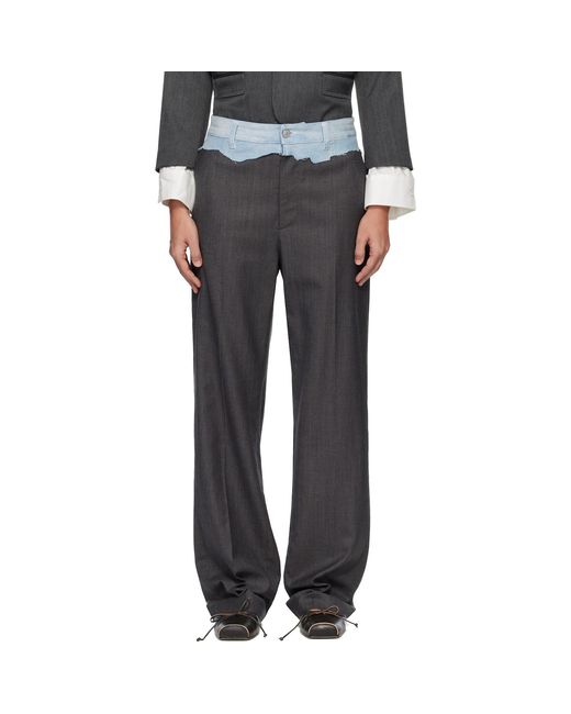 MM6 by Maison Margiela Black Tailored Denim Waistband Trousers