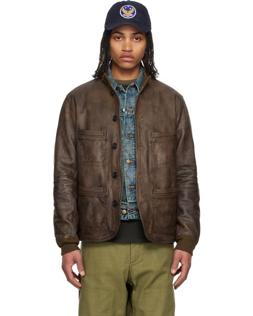 RRL Black Parkhurst Leather Jacket for men