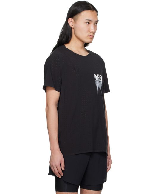 メンズ Y-3 ロゴプリント Tシャツ Black