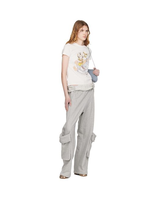OPEN YY Rolled Waist Sweat Cargo Pants in Gray | Lyst