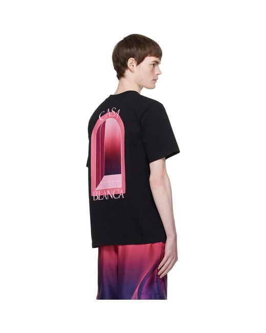 Casablanca Black Arches Short Sleeve T‑Shirt for men
