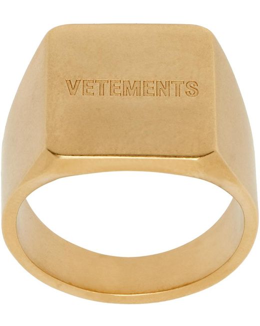 Vetements Metallic Iconic Logo Ring for men