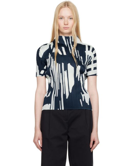 Pleats Please Issey Miyake Black Refraction Top