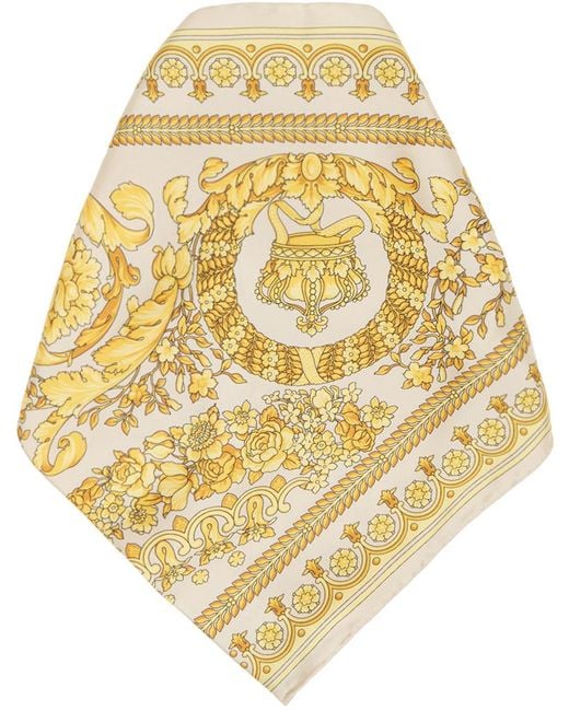 Versace Natural Beige & Yellow Barocco Scarf for men