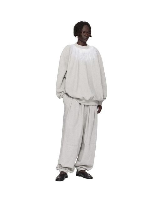 Hed Mayner White Fur Trim Sweatshirt for men