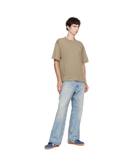 KENZO Multicolor Khaki Paris Signature' Embroidered T-Shirt for men