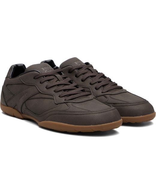 HUGO Black Stacked Logo Faux-Leather Sneakers for men