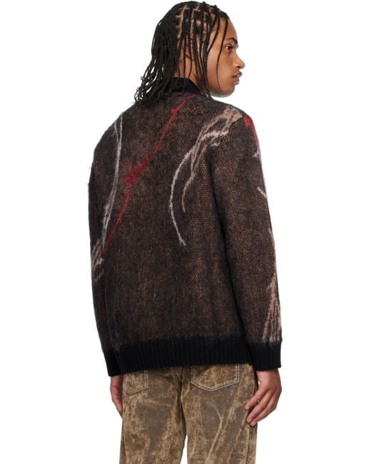 メンズ Amiri マルチカラー フローラル クルーネックセーター Black