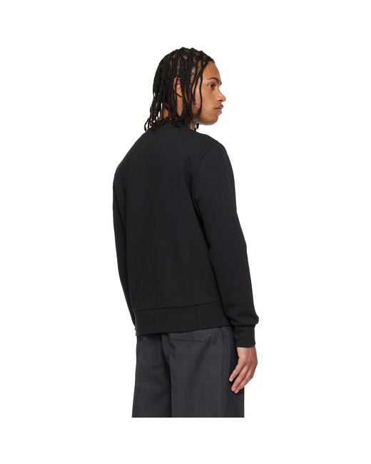 Moncler Black Cursive Logo Cotton Sweatshirt for men
