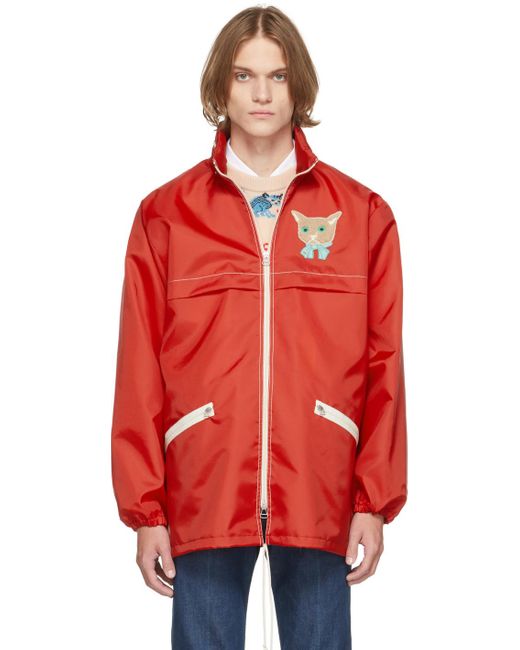 mens red canvas jacket