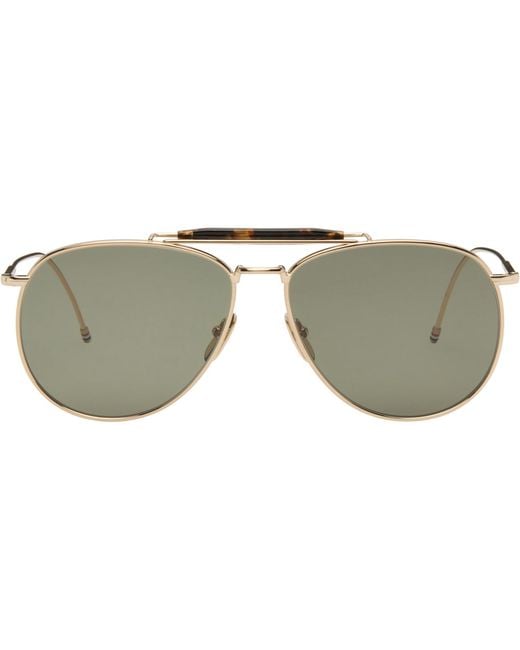 Thom Browne Black Aviator Sunglasses for men