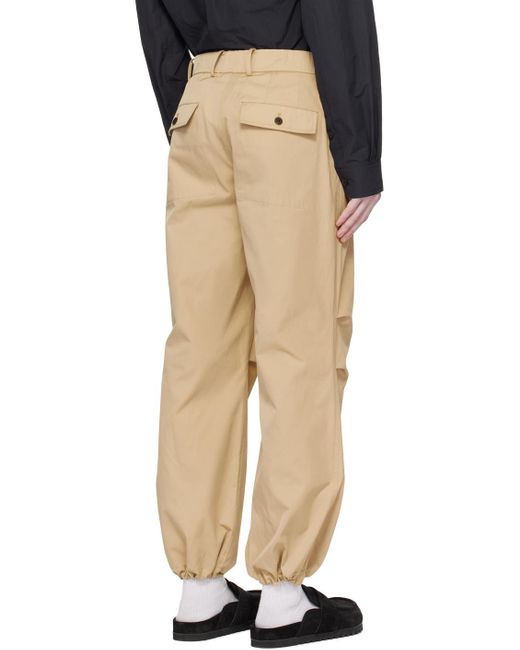 LE17SEPTEMBRE Natural Drawstring Trousers for men