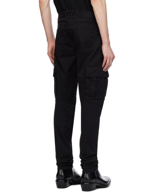 Balmain Black Zip Cargo Pants for men
