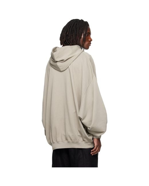 Rick Owens Gray Tower Hun Hoodie for men