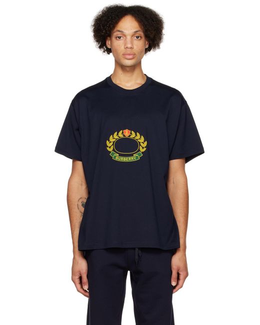 Burberry Blue Navy Oak Leaf Crest T-shirt for men