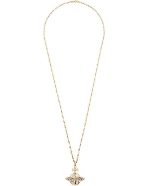 Vivienne Westwood Black Gold Mayfair Large Orb Pendant Necklace for men