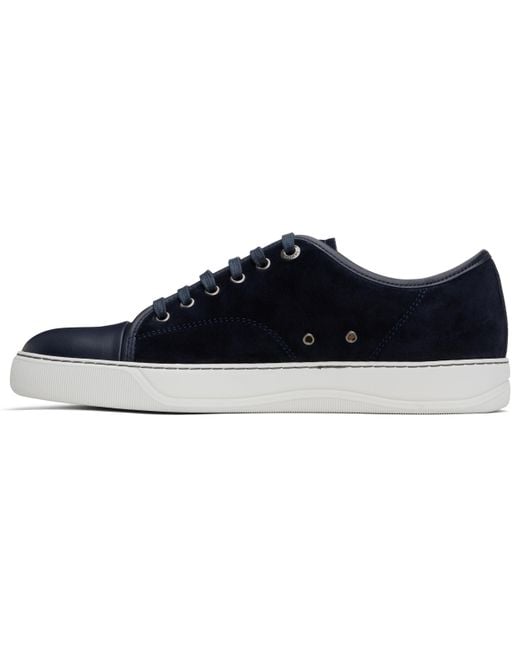 メンズ Lanvin ネイビー Dbb1 スエード＆レザー スニーカー Black