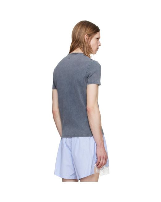 Louis-Gabriel Nouchi Blue Asymmetrical Opening T-Shirt for men