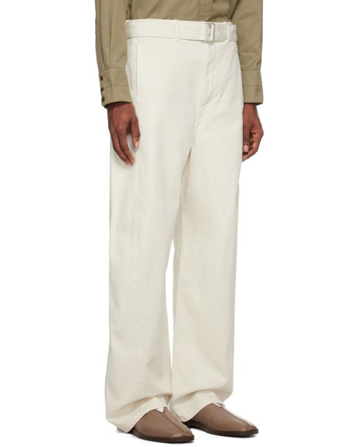 Lemaire White Twisted Belted Jeans for Men | Lyst