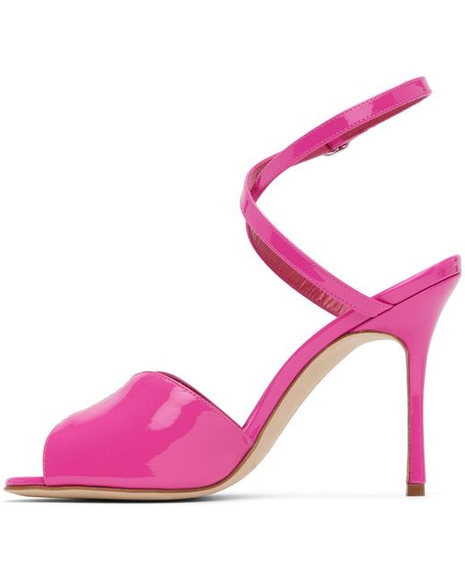 Manolo Blahnik Pink Hourani 105 Heeled Sandals
