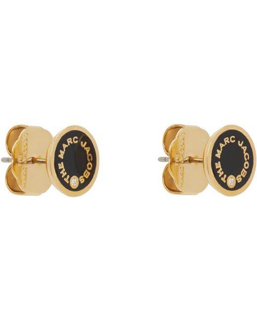 Marc Jacobs Black Gold 'the Medallion Studs' Earrings